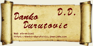 Danko Durutović vizit kartica